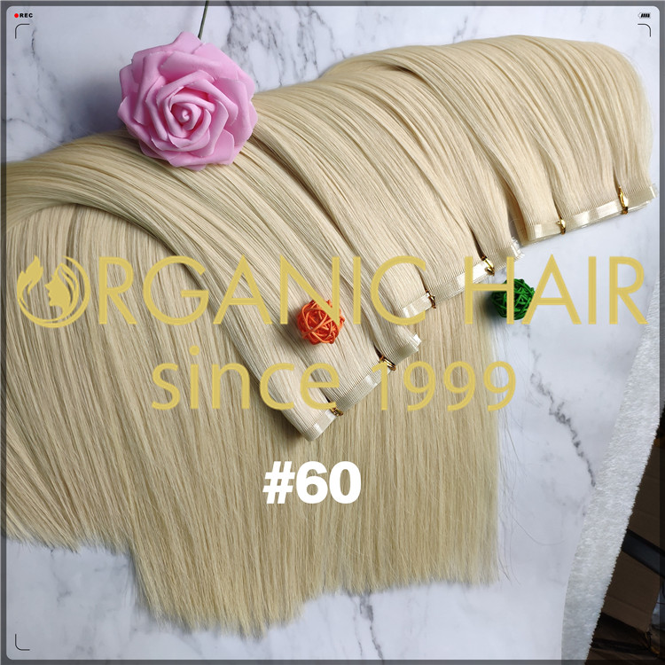 #60 double drawn top quality flat weft human hair extensions CNY003